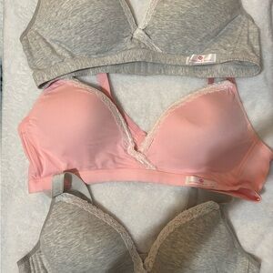 Maternity Elegant Lace Trimmed Pink and maternity bras x3